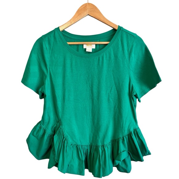 Anthropologie Tops - Maeve by Anthropologie Ruffle Hem Peplum Top